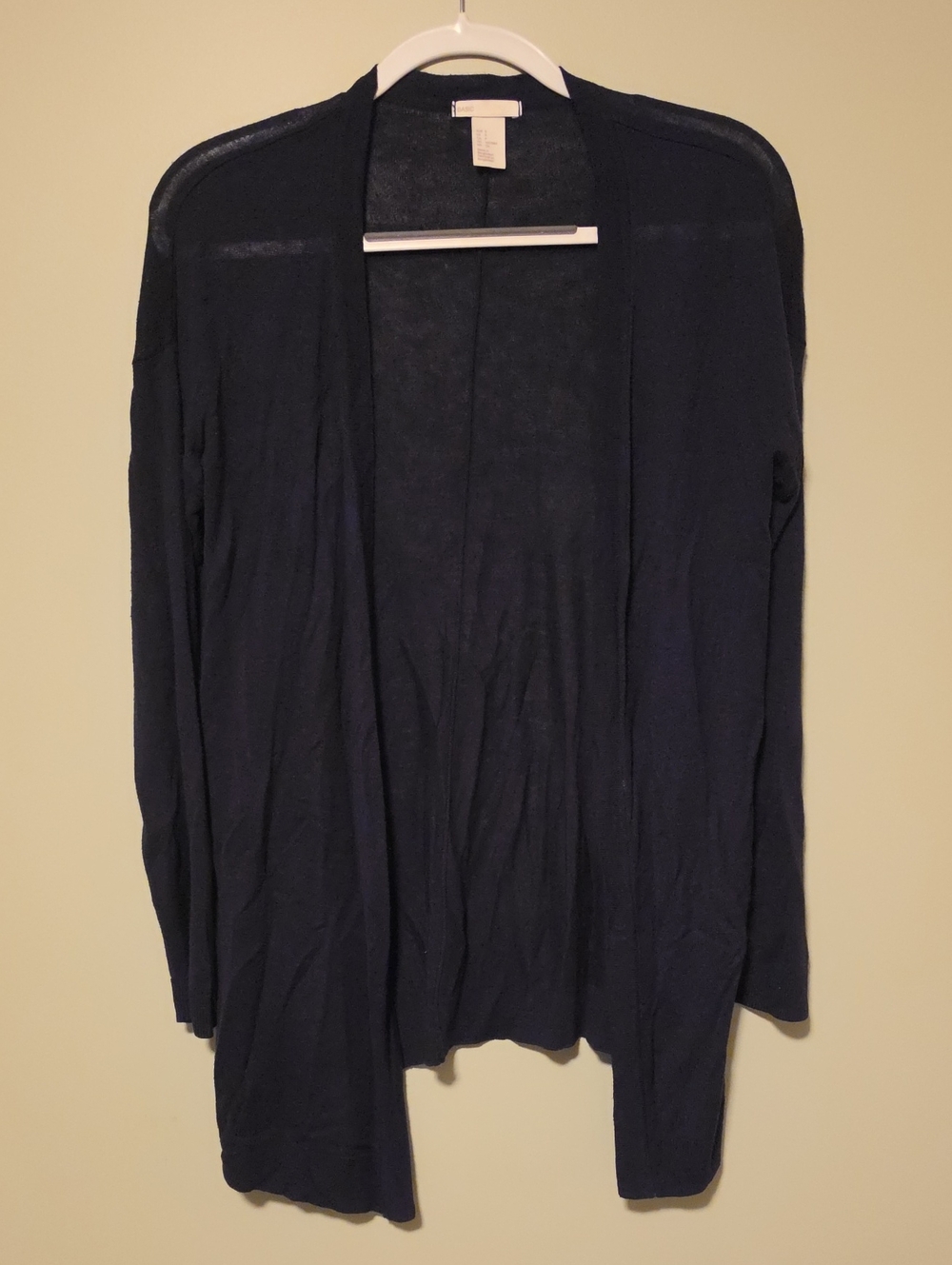 H&M Women's Navy Open-Front Lightweight Cardigan Sweater